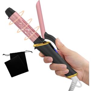 Ukliss Mini Curling Iron for Short Hair with Anti-Scald Tip, 30s Fast Heat, 5 Temp Settings & Dual Voltage for Home & Travel, Creates Soft Waves & Curls on Short to Medium Hair (Black, 1 Inch) (Black)