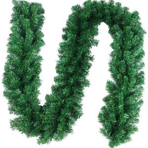 Outroad 9 ft Christmas Garland - Soft Greenery Twist Wreath Artificial Ivy Non-Lit Green Garland, for Holiday Season Outdoor Indoor Party Decorations Multi-Packs for a Better Deal (2 Pack)