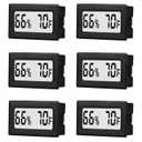 6 Pack Mini Small Digital Hygrometer Thermometer Indoor Temperature and Humidity Meter Gauge with Temp Humidity Sensor Monitor Fahrenheit () for Jars,Home,Room