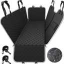 Mancro Dog Car Seat Cover for Back Seat, Waterproof Car Seat Protector for Dogs with Side Flaps, Scratchproof Car Seat Cover, Dog Hammock with Nonslip Bottom for SUVs, Standard(54 W x 55 L) (Black)