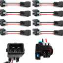 HiSport Injector PnP Adaptors Plugs Compatible with LQ4 LQ9 4.8 5.3 6.0 Injectors into LS1 LT1 EV1 wiring Harness Connectors 8Pcs Replace 17113553 25317628