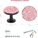10 Pack Bling Cabinet Knobs, 1-1/4 inch Crystal Rhinestone Diamond Decoration Zinc Dresser Cupboard Handles with Screws for Home Office Kitchen Bathroom (Pink)