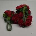 BLEUM CADE 50 Pcs Red Roses Artificial Flowers, Real Touch Velvet Roses Fake Flowers Bulk, Artificial Roses Bouquet with Long Stems Bridal DIY Wedding Party Centerpiece Decorations