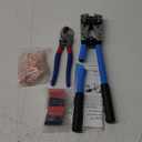 Battery Cable Lug Crimping Tool for AWG 10-1/0 Electrical Lug, with Cable Cutter 64pcs Ring Terminals and 70pcs Heat Shrink Tubing