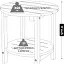 LZRS Round Adirondack Side Table Double End Table, Outdoor Side Tables for Patio, Backyard,Pool, Indoor Companion, Easy Maintenance & Weather Resistant(White)