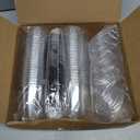 50PCS 12 oz Round Bottom Plastic Cups with Lids and Black Straws, Clear To Go Iced Coffee Smoothie Juice Cups, Disposable Cold Drink Bubble Tea Party Cups for Catering, Christmas, Birthdays, Takeout
