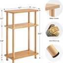 Apicizon Small Narrow Side Table, 3-Tier Skinny End Table for Small Spaces, Slim Nightstand with Storage Shelf, Bedside Table for Living Room, Bedroom, Natural
