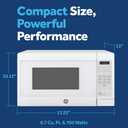 GE Countertop Microwave Oven, Compact 0.7 Cubic Ft., 700-watt Capacity, 6 Auto Cooking Settings, Child-Lock Technology, Kitchen Essentials for the Countertop, Dorm Room or Apartment, White