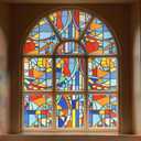 3D Stained Glass Window Film, Decorative Window Privacy Film for Bathroom,Front Door,Home, Sun Blocking Heat Control,Static Cling, Picasso 23.6inch x 35.4inch