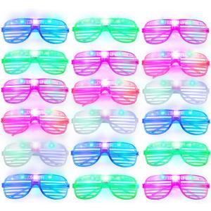 Hxezoc 15 Pack Light Up Glasses Glow in The Dark LED Glasses, 80s 90s Party Favors Plastic Glasses For Kids Adults Neon Party Sunglasses, Birthday Wedding Concerts Carnival School Party Supplies
