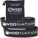 WOD Nation Muscle Floss Bands Recovery Band for Tack and Flossing Sore Muscles and Increasing Mobility : Stretch Band Includes Carrying Case (2 Pack-Heavy, Black)