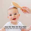 Wooden Baby Hair Brush for Toddler Girls, Boys - Cradle Cap Brush for Babies, Soft Goat Bristles, Perfect Gentle Scalp Newborn Comb for Infant, Girls, Boys, Bath Essentials(Walnut, Regular)