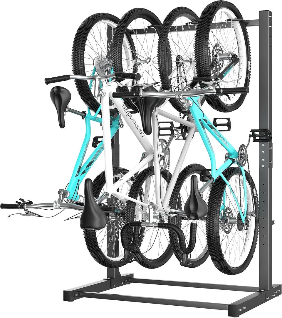 Ultrawall Freestanding Bike Rack, Vertical Bike Storage Stand for Garage, Indoor Bicycle Organizer, Holds Up to 4 Bikes