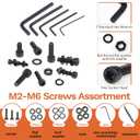 Hapric 2160 Pcs Metric Screw Assortment Metric Bolts M2 M3 M4 M5 M6 Nuts and Bolt Kit, 12.9 Alloy Steel Black Zinc Plated Hex Socket Head Screws Nuts Bolts and Washers Set