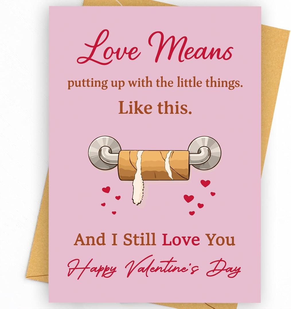 2 x Happy Valentines Day Card Gifts Decorations for Him Her Women Men Husband Wife Boyfriend Girlfriend, Valentine's Day Cards Gift Decor Ideas Sweetheart Romantic Funny Unique