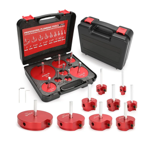 9 Pcs PVC Pipe Reamer Kit With 1/2 inch, 3/4 inch, 1 inch, 1-1/4inch, 1-1/2inch, 2inch, 2-1/2inch, 3inch, 4inch, 2 Carbide Inserts,for SCH40 PVC, ABS, and CPVC pipe jacketing