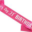 Its My 21st Birthday Sash,21st Birthday Sash,Glitter Letter 21st Birthday Sash for Girls,Happy 21st Birthday Party Decorations,Hot Pink