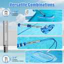 Pool Pole, 3-12FT Telescoping Swimming Pool Cleaning Pole, Upgraded Aluminum Extension Pole with Flip-Lock & Screw Lock for Pool Skimmer Net, Brush & Vacuum Head