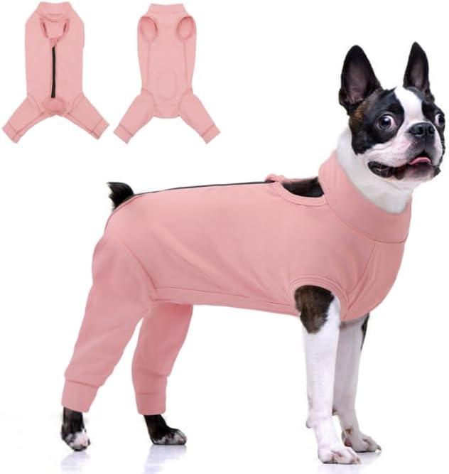 KOESON Dog Recovery Suit Hind Leg, Recovery Sleeve for Female Male Dogs, Pet Leg Sleeve to Stop Licking, Pet Rear Leg Wound Cover, Dog Spay Onesie for Wound Heal Care, Medium