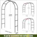 Metal Pergola Arbor 7'6"Wide x 6'5'High/4'6"Wide x 7'10"High,Assemble Freely 2 Sizes,Wide Wedding Garden Arbor Bridal Party Decoration Arbor