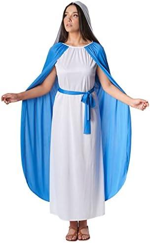 Morph Costumes Virgin Mary Costume For Women Blue Biblical Christmas Nativity Outfit For Adults Holiday Celebrations Large