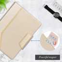 Toplive Padfolio Portfolio Case, Executive Business Padfolio with Document Sleeve, Letter/A4 Size Clipboard, Business Card Holders, Portfolio for Women & Men, Matte Gold