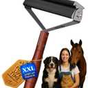 Oversized 2-Sided Dog Brush For Shedding Undercoat Rake for Dogs & Cats & Horses, Remove Mats, Dematting Comb, Grooming Brush for German Shepherds Medium to Long-Haired Pets(African Padauk Handle)