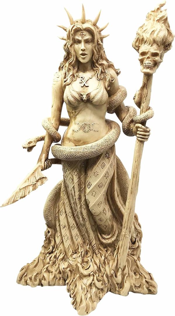 Ebros Greek Goddess White Sorceress Witchcraft Hecate Figurine Hekate Necromancy Deity Magic Powerful Pagan Witch