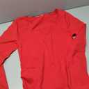 OQQ Women's Bodysuits Ruched Long Sleeve Square Neck Lounge Stretch Travel Bodysuits Red, L