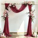 DeZerlor Wedding Arch Draping Fabric 29" x 20 FT Drapes for Backdrop Sheer Curtains for Romantic Bridal Baby Shower Decorations Ceremony Birthday Party Outdoor Events, Burgundy