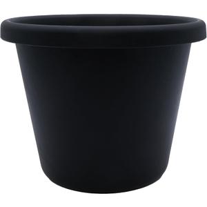The HC Companies Classic Round Plastic Plant Pot w/Rolled Rim - Lightweight & UV Resistant Flower Pot for Herbs & More - Outdoor & Indoor Plant Pots w/Drainage (8.5 inch Black, Pack of 1)