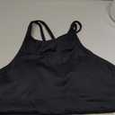 THE GYM PEOPLE Women's Cross Back Sports Bra Halter Neck Workout Crop Tank Tops with Removable Pads (Black, S)