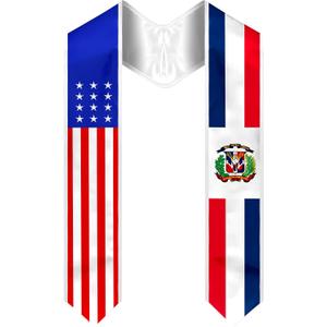 Embroidered Graduation Stole, Graduation Sash for International Graduates, Flag Embroidery Sash 72"