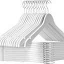 White Wooden Hangers - 20 Pack - Durable Wood Hangers Ideal for Everyday Use & Wedding, for Dress, Coats, Camisole