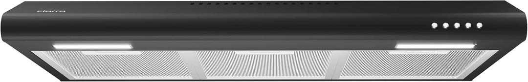 CIARRA Black Range Hood 30 inch Under Cabinet Ductless Range Hood Vent for Kitchen with Anti-fingerprint Design, 3 Speed Exhaust Fan