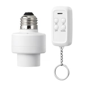 DEWENWILS Remote Control Light Socket with Dimmer, Wireless Light Switch, Dimmable Remote Light Bulbs Socket Switch, 100FT, E26 E27 Base with Controller, No Wiring, for Closet, Basement, ETL Listed
