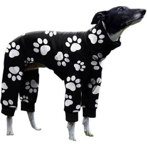 Cnkwei Dog Pajamas Medium Large Dog Paw Printed Greyhound Pajamas Jumpsuit Bodysuit