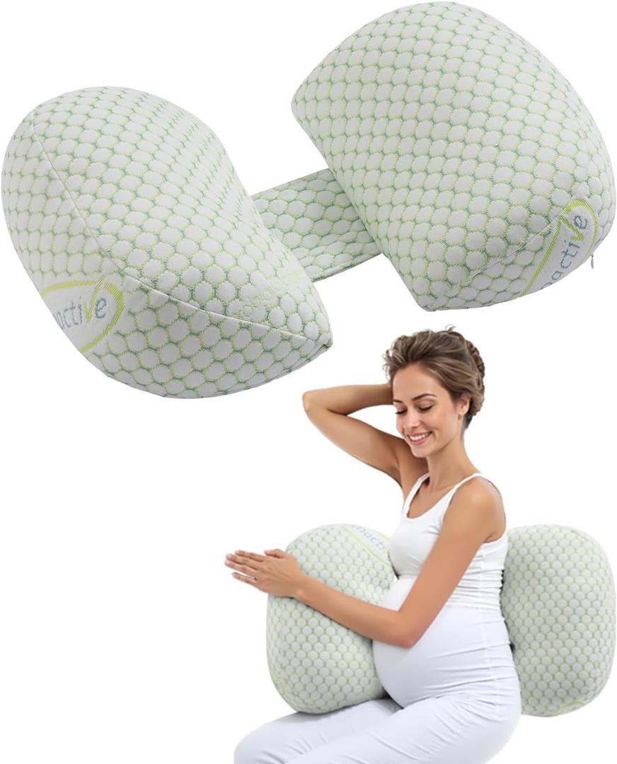 VEVOR Pregnancy Wedge Pillow, W-Shaped Maternity Pillow for Pregnant Women, Soft and Breathable Pregnancy Pillow with Removable & Washable Cover for Back Belly HIPS Support, Lightweight and Portable