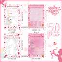 2 x 50pcs Valentine's Day Party Game Cards for Valentine Gifts Party Supplies Word Search Scramble Bingo Pictionary Matching Game Cards Set (No Answer)
