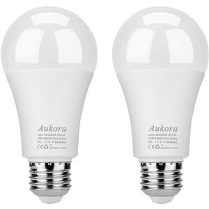 Aukora Dusk to Dawn Light Bulb, 12W (100-Watt Equivalent) Smart Sensor Light Bulbs Super Bright E26 Automatic On/Off Security Lights Outdoor/Indoor for Porch Garage Garden Patio(Cool White 2 Pack)
