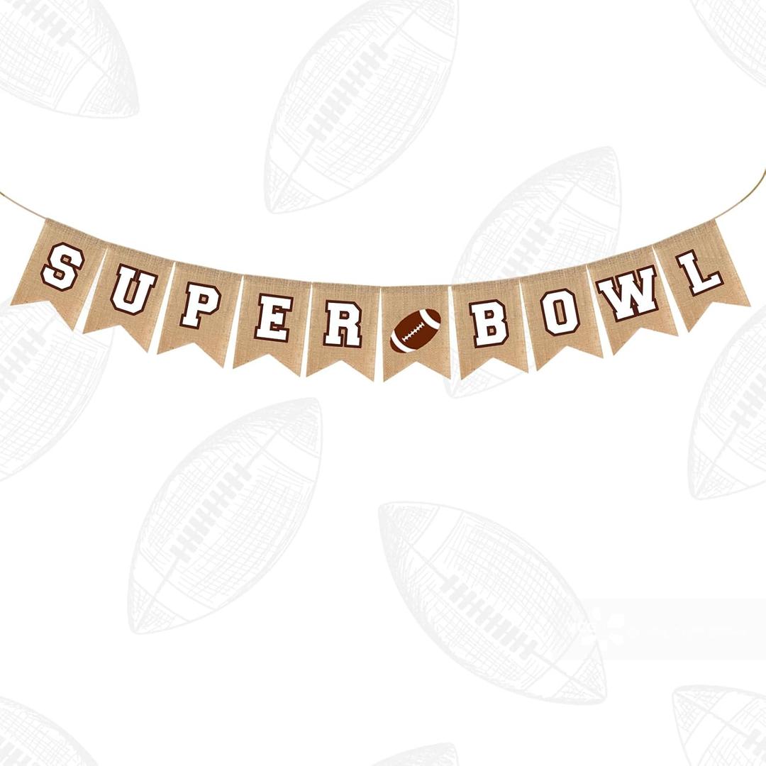 3 x American Football Banner Football Hanging Banner for Sports Theme Party Decoration, Words Burlap Linen Football Banner for Sports Party Decoration Ball Game Home Gathering Hanging Accessories Supplies