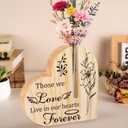 Sympathy Gifts for Loss of Loved One,Memorial Wooden Plaque Sign, Condolences Remembrance Bereavement gifts, Memorial Gift for Loss of Mom Dad Husband, Wooden Flower Arrangement Tabletop Decoration