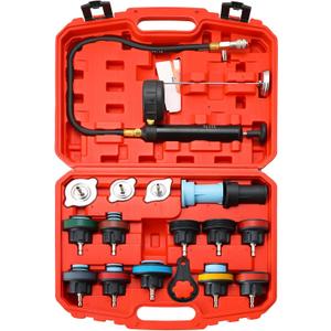 18PCS Radiator Pressure Tester Kit | Coolant Pressure Tester Kit,Radiator Pressure Pump Cooling System Car Leak Tester Detector Tool Water Tank Adapter Auto Coolant Vacuum Purge Head Gasket