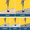 One Touch Kickdown Door Stopper, Door Holder, Heavy Duty Door Stops, Bottom of Door, Height-Adjustable Rubber Tips by HASHI (Satin Nickel 4 inch x 1pack)