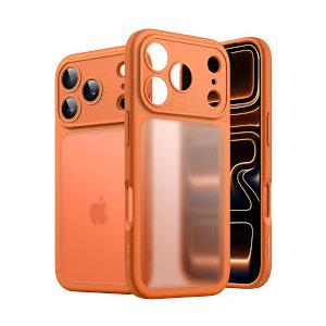 Design for iPhone 17 Pro Max Phone Case - Shockproof Military Grade Drop Protection, Protective Hard Back Slim Translucent Matte Case for iPhone 17 Pro Max 6.9'', Frosted Orange