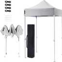AMERICAN PHOENIX Canopy Tent 5x5 Pop Up Portable Tent Commercial Outdoor Beach Instant Sun Shelter (White)