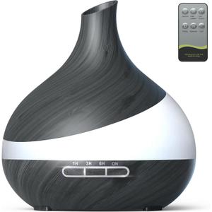 500 ML Essential Oil Diffuser, Upgrade Aroma Diffuser for Large Room, Aromatherapy Diffuser Humidifier with Remote Control 14 Color Lights 4 Timer Setting Auto Shut-Off