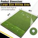 Dual-Turf Golf Mat 31mm: 6x4ft Extra Large Golf Hitting Mats Practice Outdoor Indoor, High-Density Artificial Turf Matt for Garage Simulator Chipping Driving Training, Ideal Gifts for Men Dad