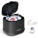 Ultrasonic Retainer Cleaner, KUNPHY 46KHz Professional Ultrasonic Cleaner 7.5Oz, Retainer Cleaner Machine for Dentures, Braces, Aligner, Dental Appliances (Black)