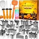 Halloween Pumpkin Carving Kit, Easy and Safe DIY Stainless Steel Pumpkin Carving Stencils Tool Set for Kids Adults, 31 Pcs